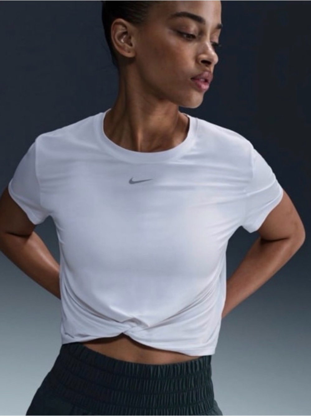Nike Classic Twist Top Performance Crop Top Size S Pickleball Tennis Running
